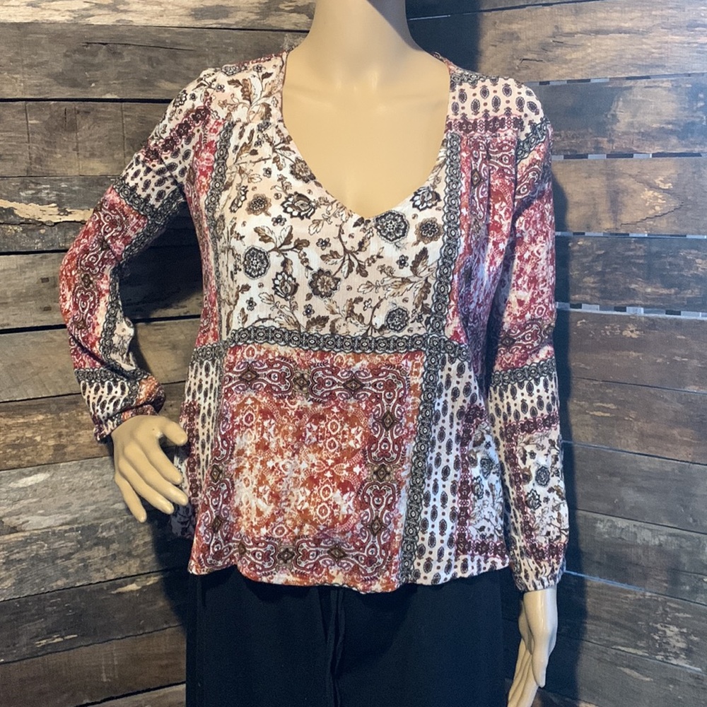 ☀️ 3 For $15 Gypsies & Moondust Multicolor Patchwork Top